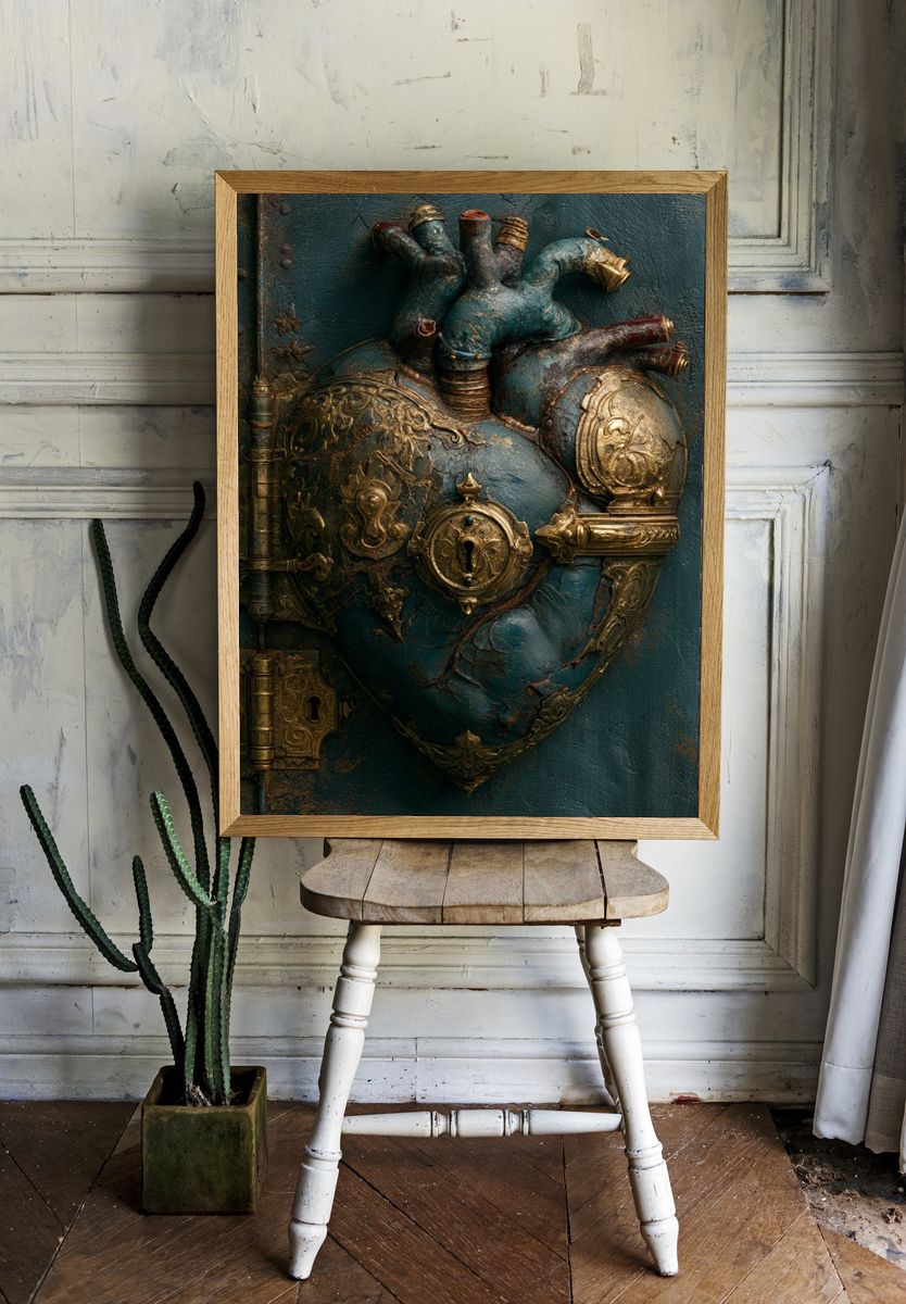 Steampunk Heart — Fine-Art Print. — room view 1