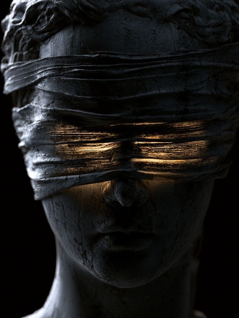 Blindfolded Statue Surrealism Print. poster — fine-art art