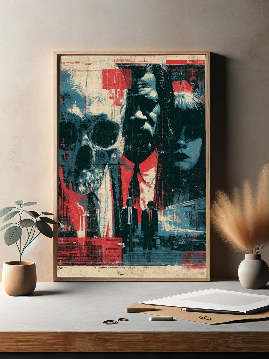 Skull Noir Collage Poster. — room view 2