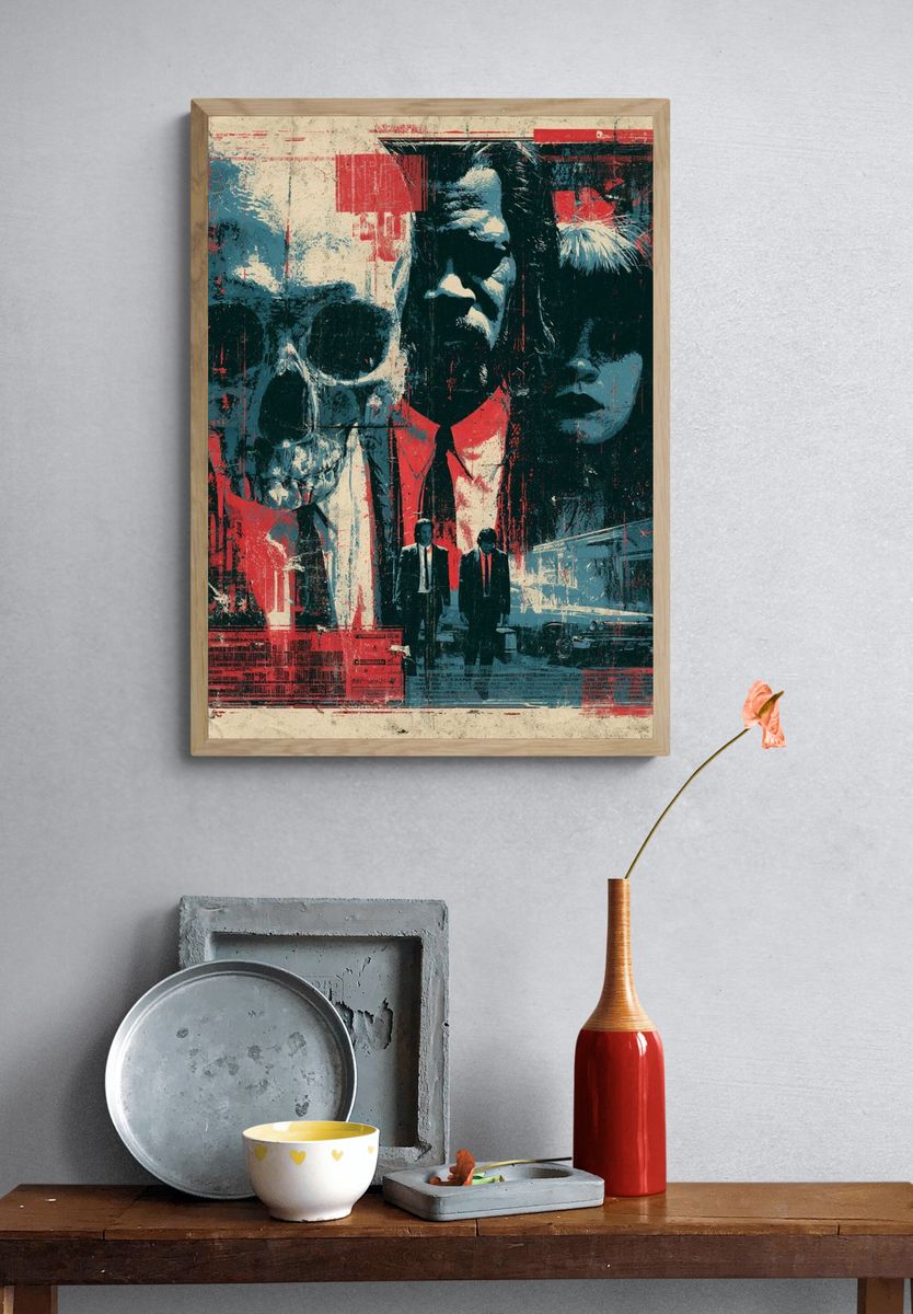 Skull Noir Collage Poster. — room view 3