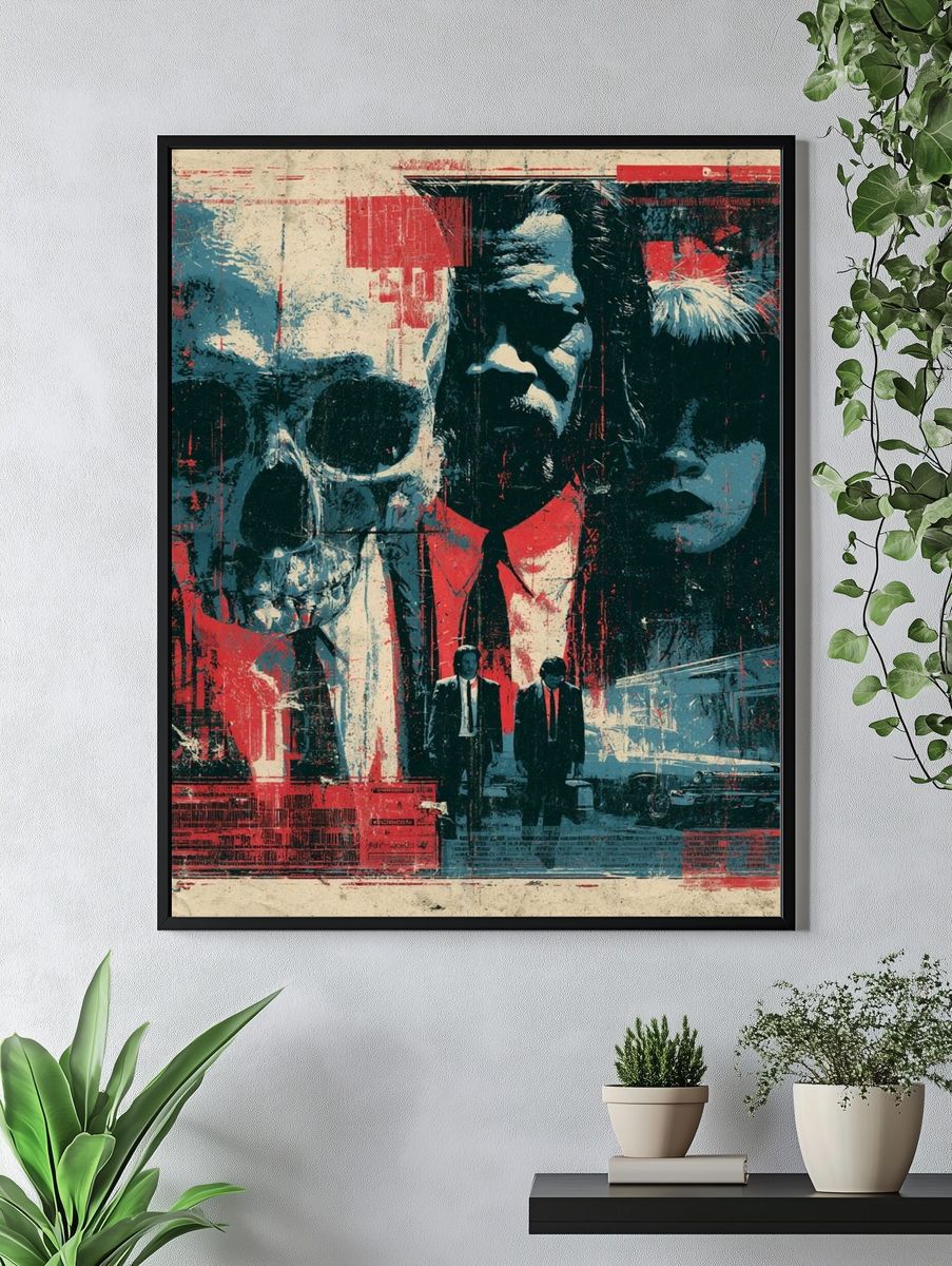 Skull Noir Collage Poster. — room view 4