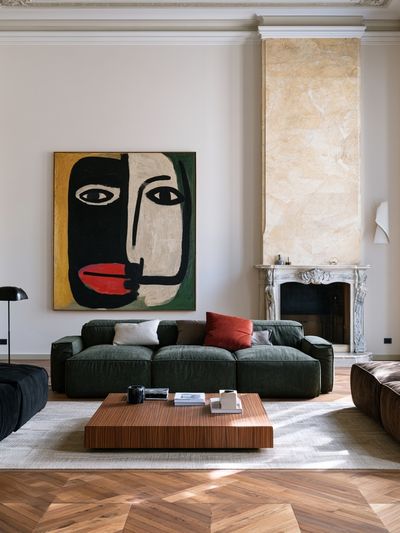 Abstract Face Contemporary Print.