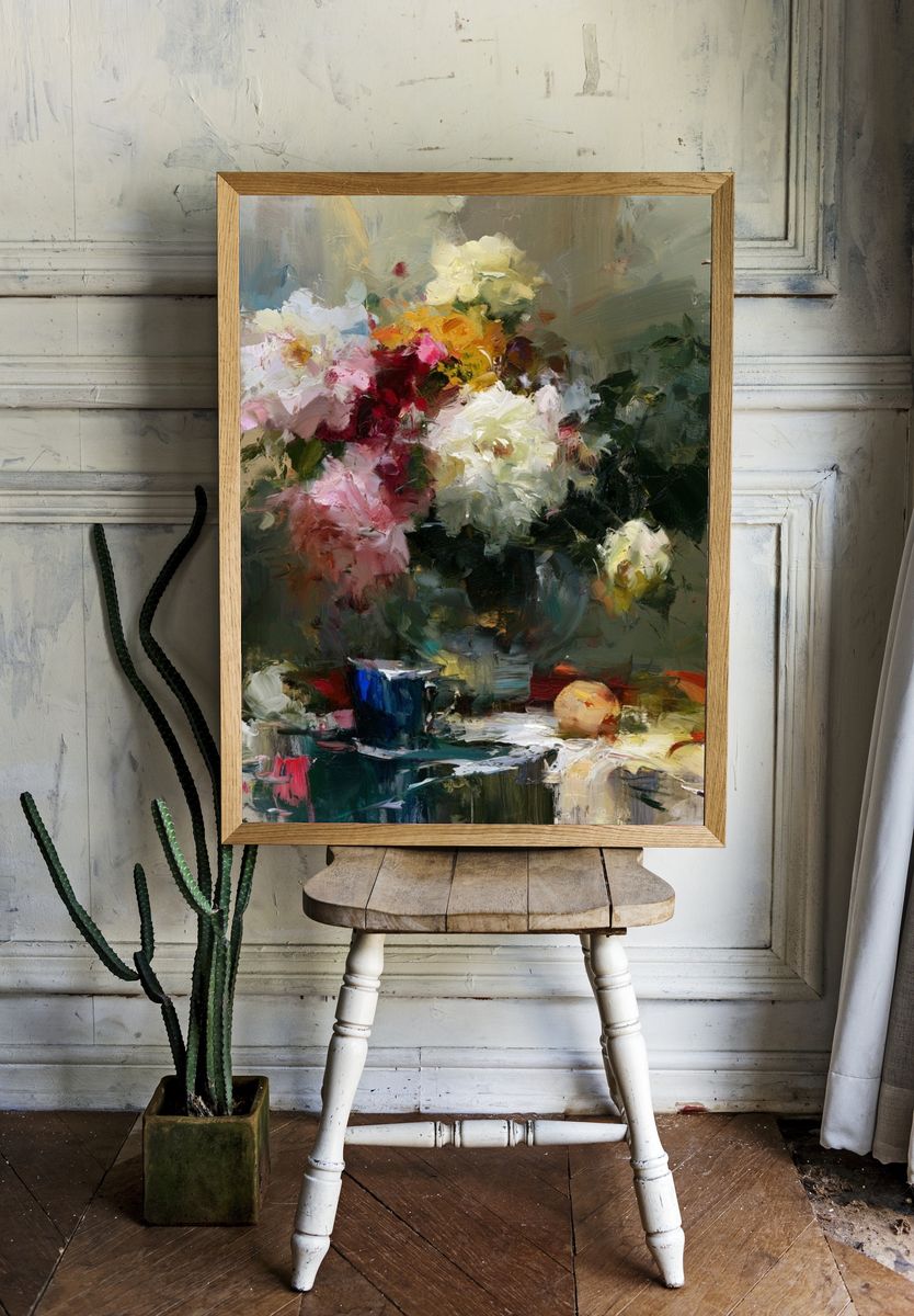 Floral Still Life — Fine-Art Print. — room view 1