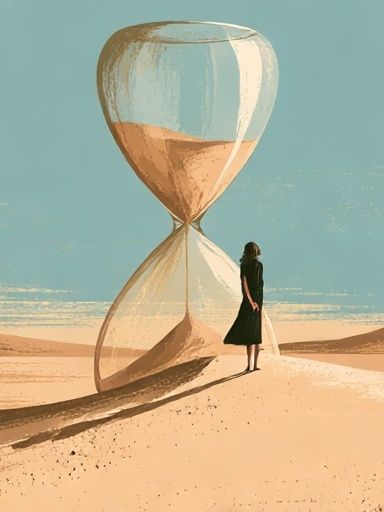 Surreal Hourglass Desert Print. poster detail