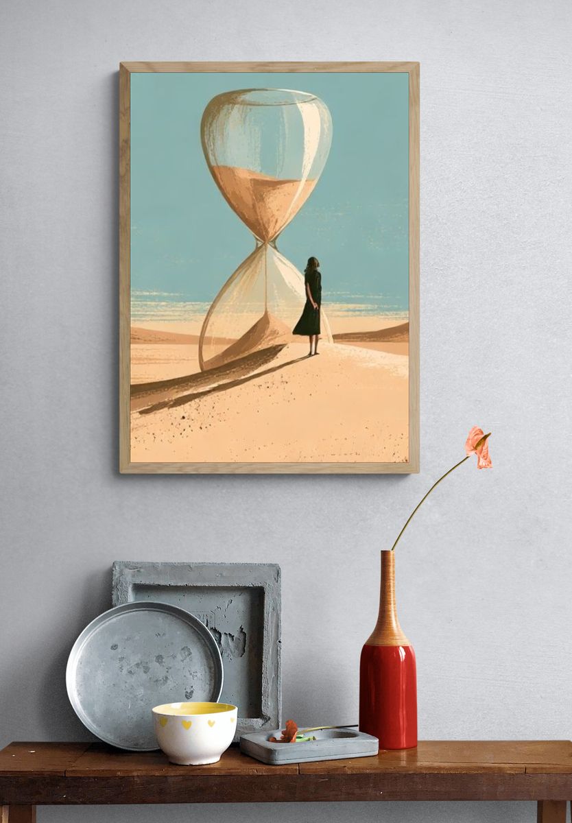 Surreal Hourglass Desert Print. — room view 3