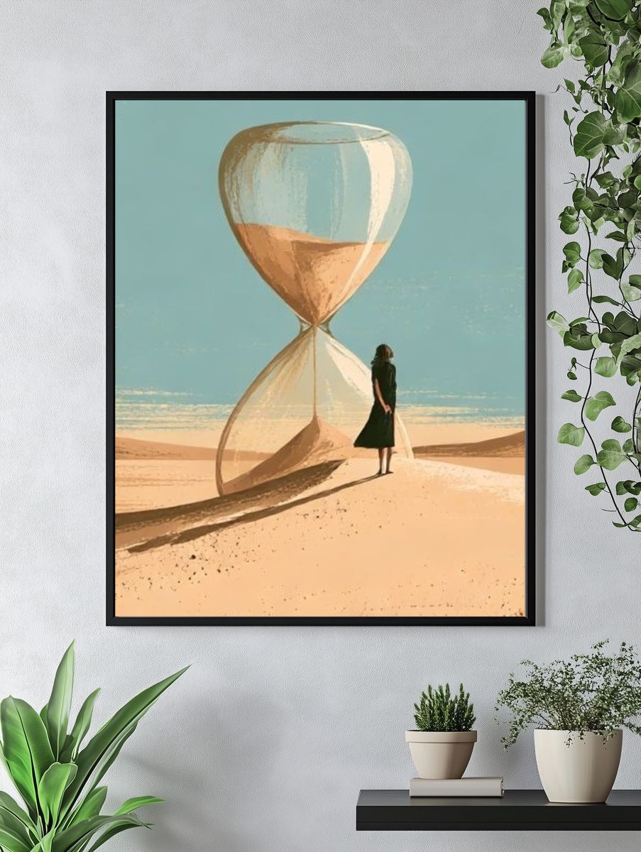 Surreal Hourglass Desert Print. — room view 4