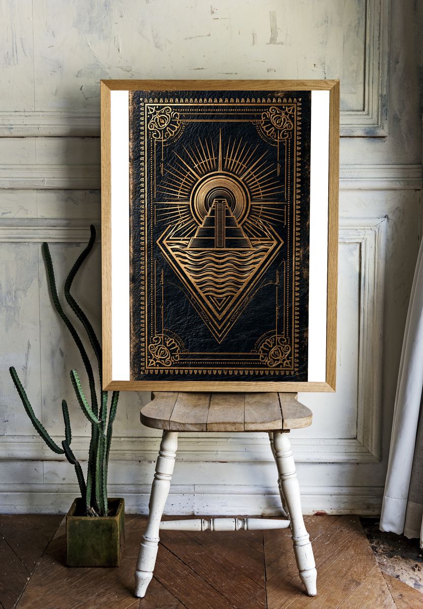 Art Deco Sunburst Pyramid Poster. — room view 1