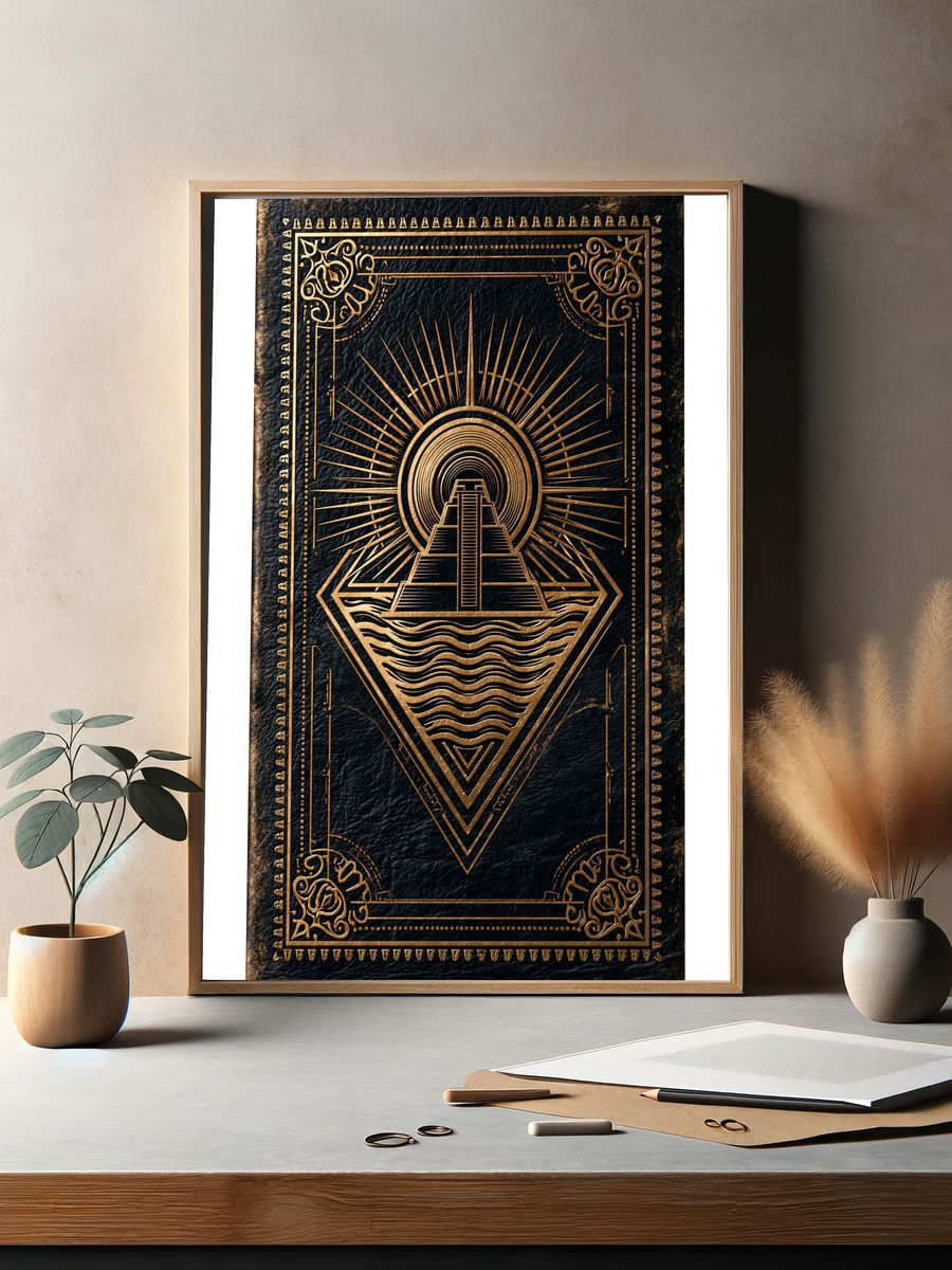 Art Deco Sunburst Pyramid Poster. — room view 2