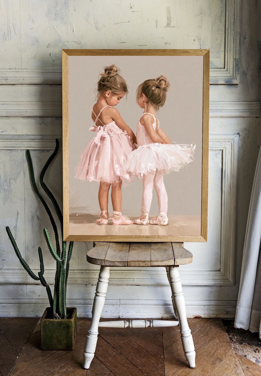 Ballerina Sisters Fine-Art Print. room preview