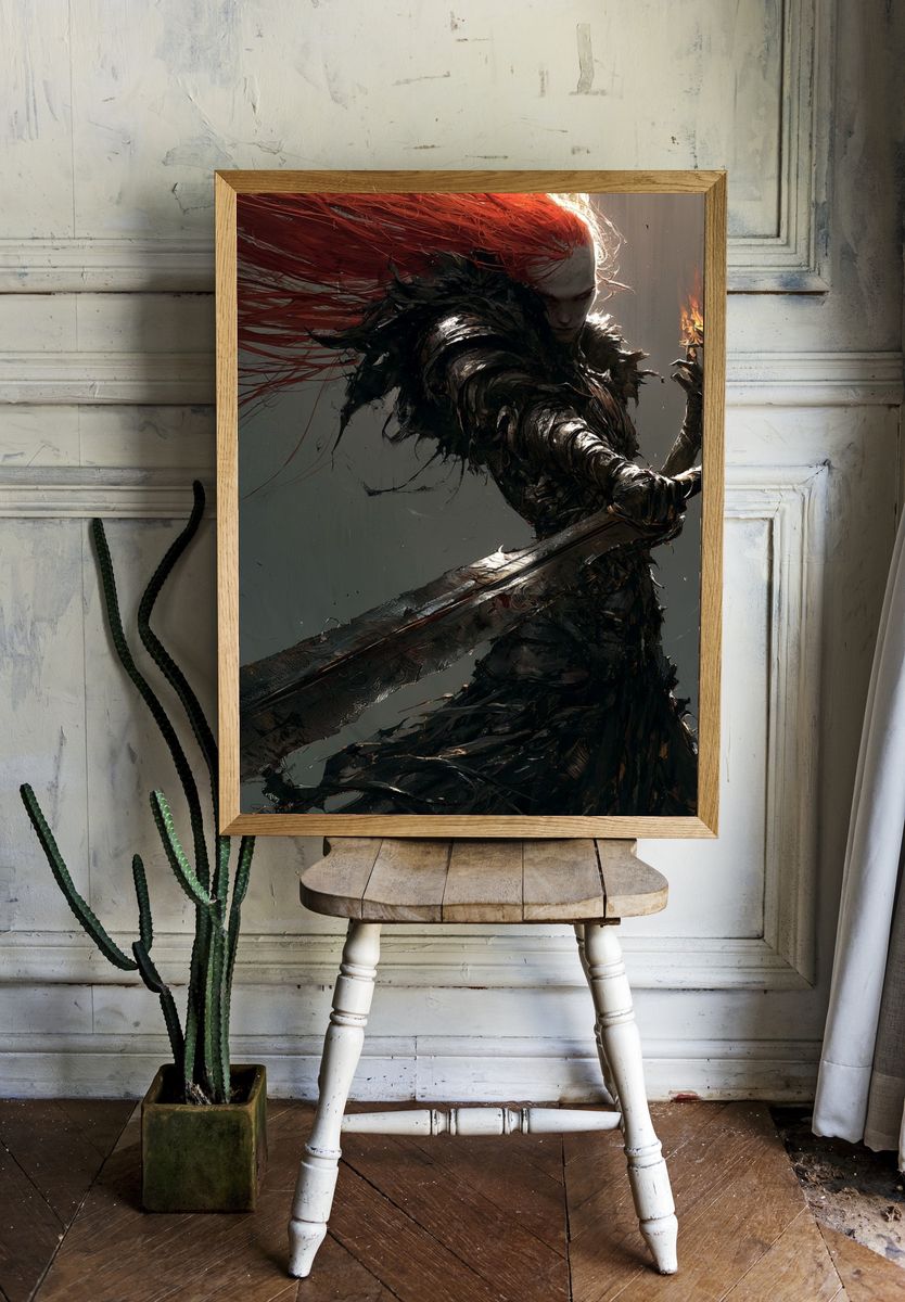 Crimson Warrior Fine-Art Print. — room view 1