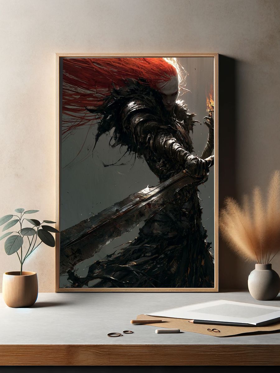 Crimson Warrior Fine-Art Print. — room view 2
