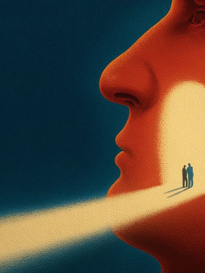 Surreal Face Portal Print.