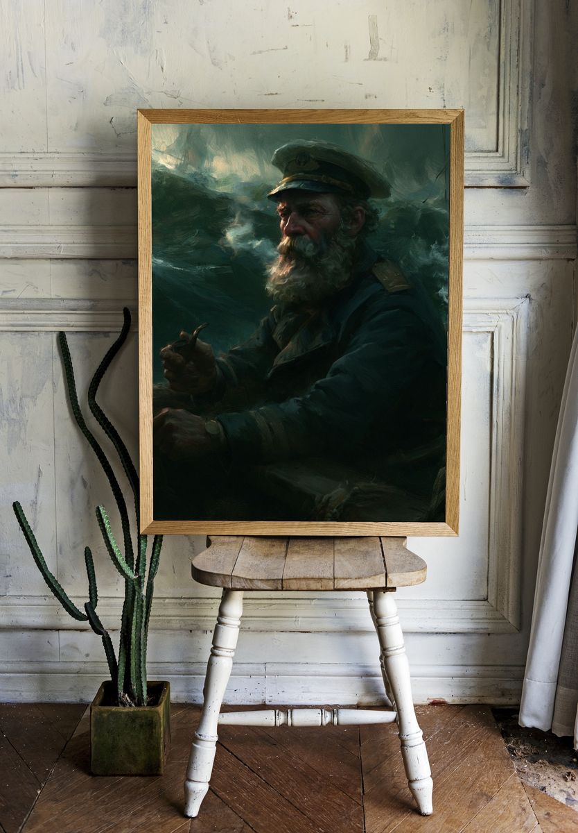 Sea Captain Portrait Print. — room view 1