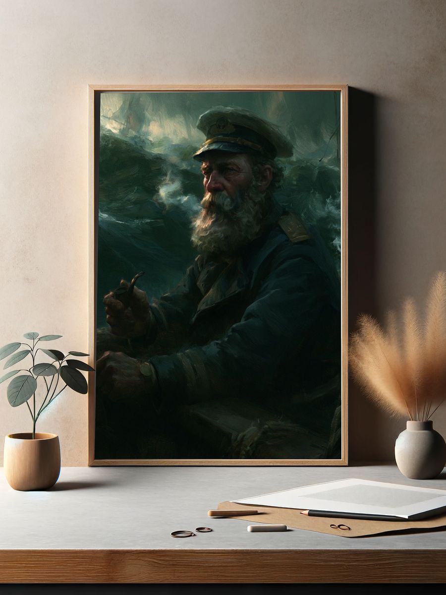Sea Captain Portrait Print. — room view 2