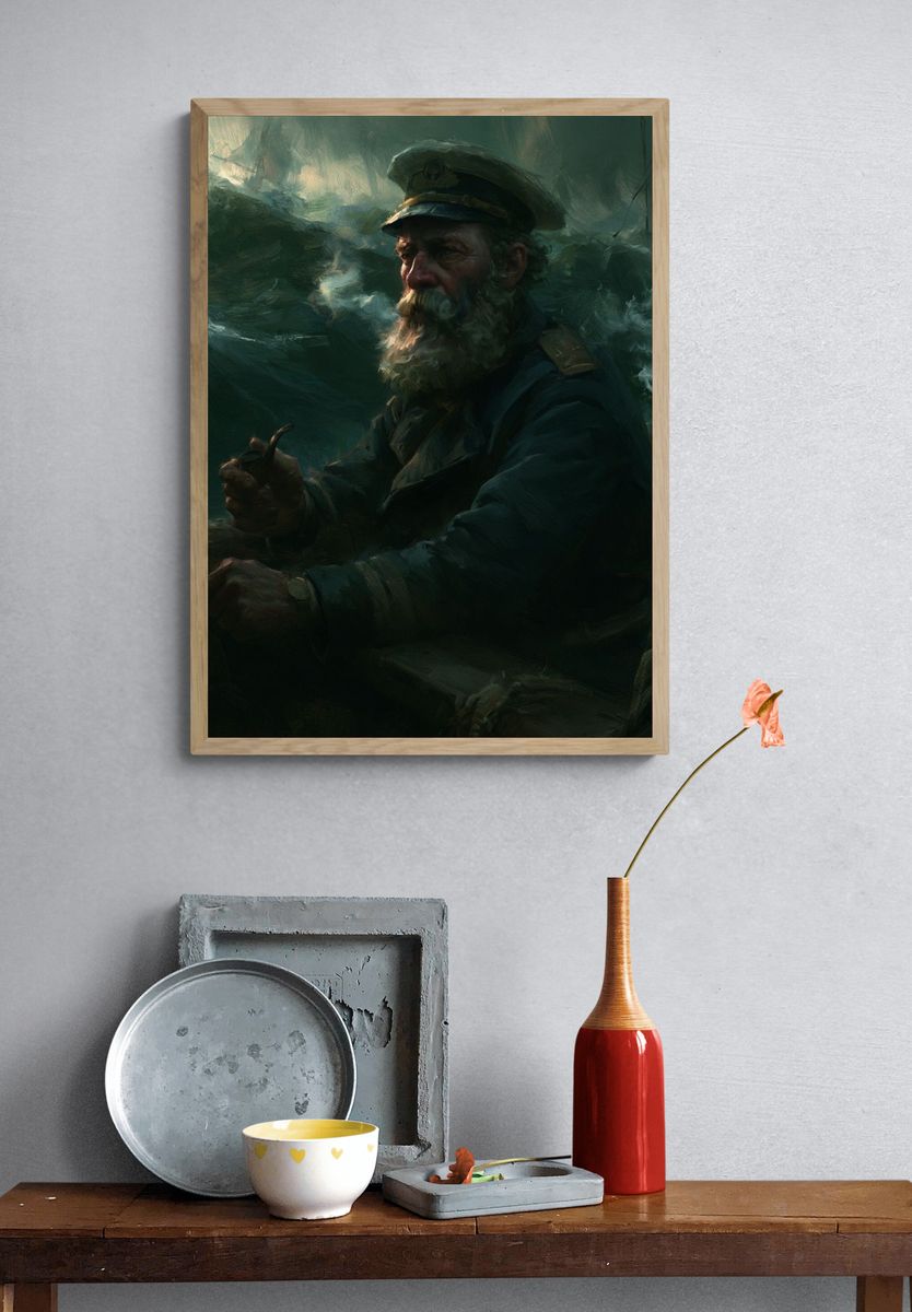 Sea Captain Portrait Print. — room view 3