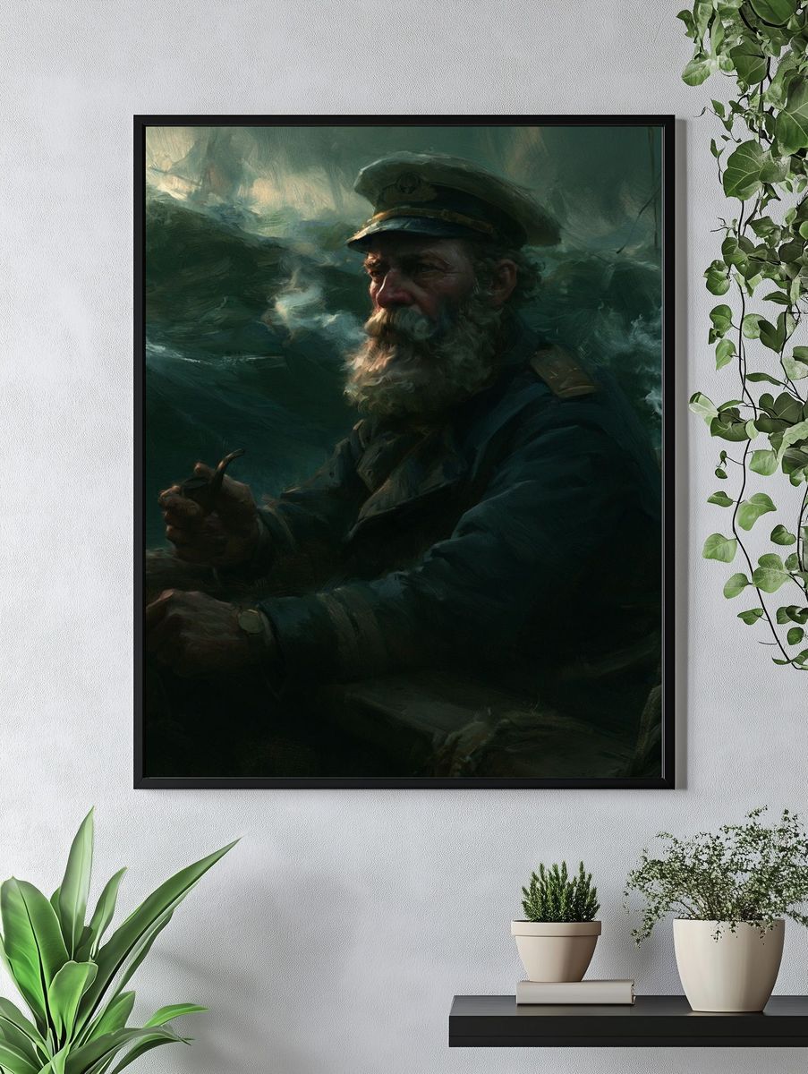 Sea Captain Portrait Print. — room view 4