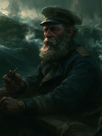 Sea Captain Portrait Print. poster