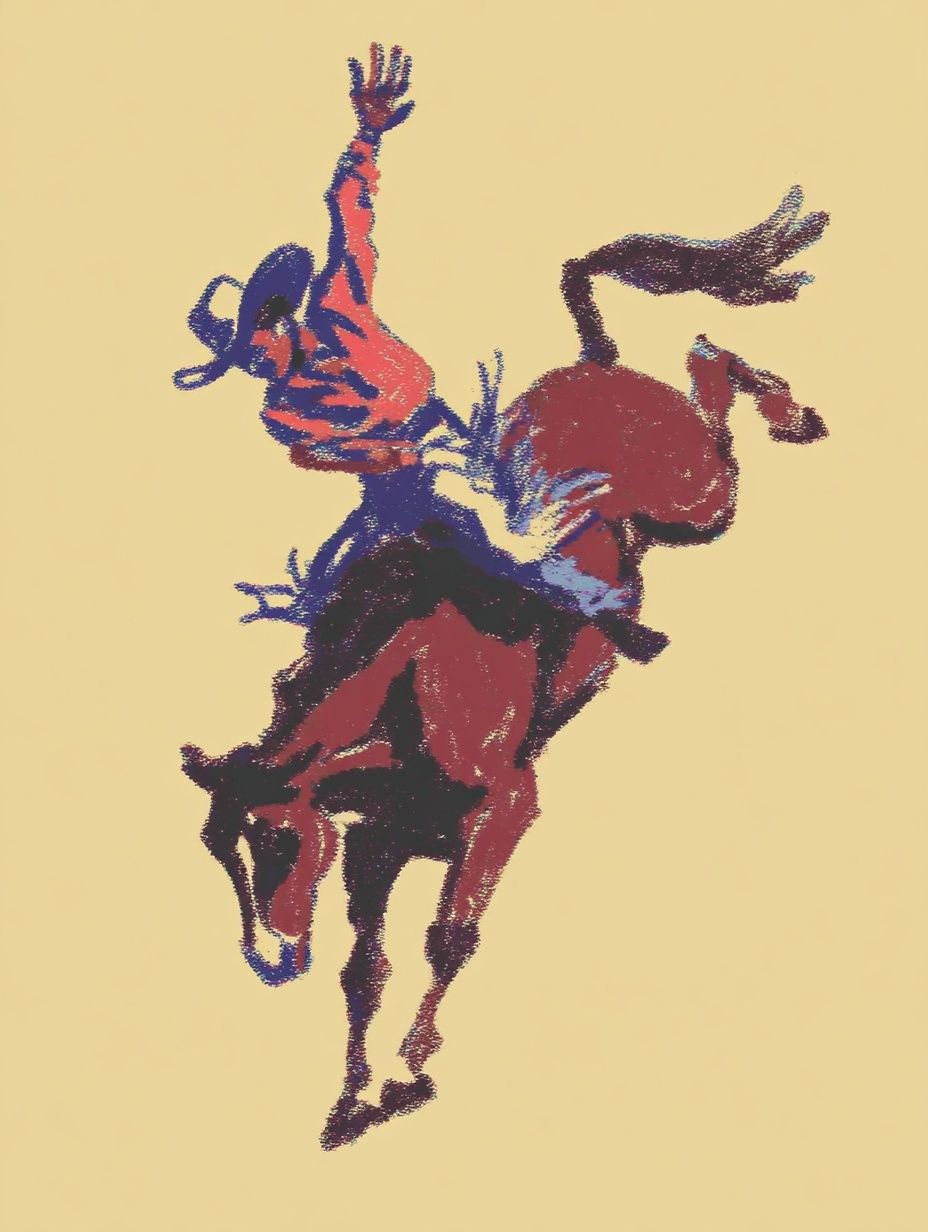 Bucking Horse Abstract Print. poster — fine-art art