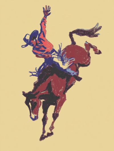 Bucking Horse Abstract Print. poster print