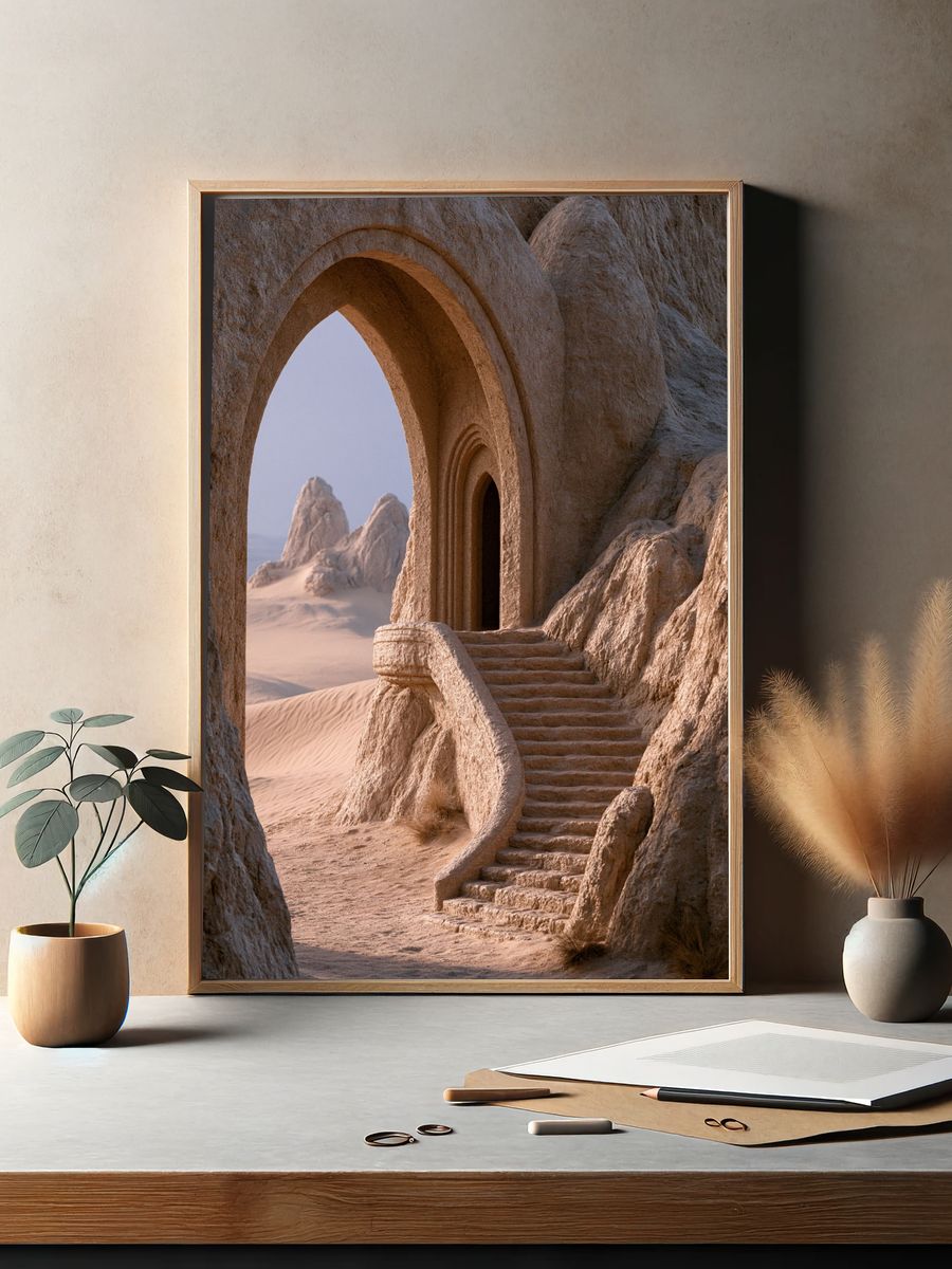 Desert Archway Fantasy Print. — room view 2