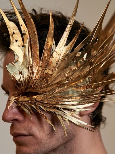 Golden Mask Portrait Print.