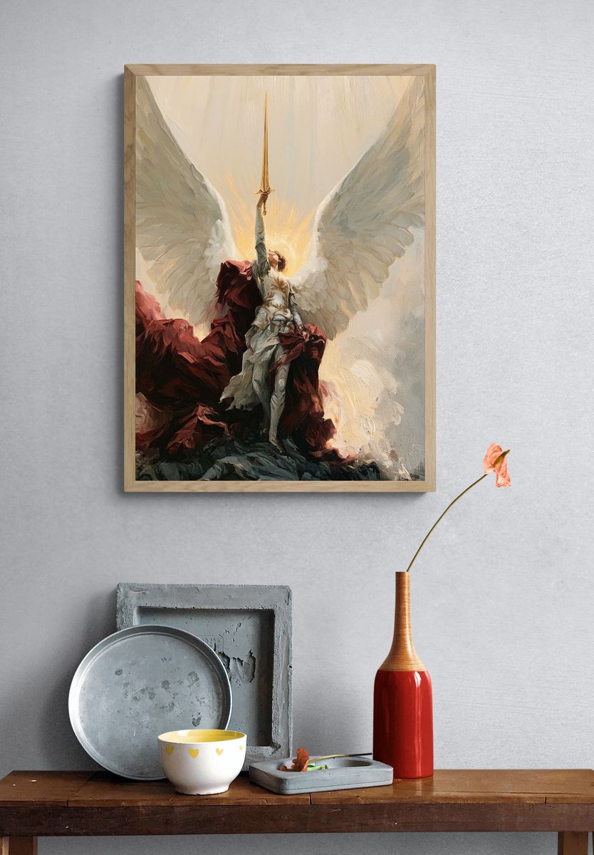 Winged Warrior Fantasy Print. — room view 3