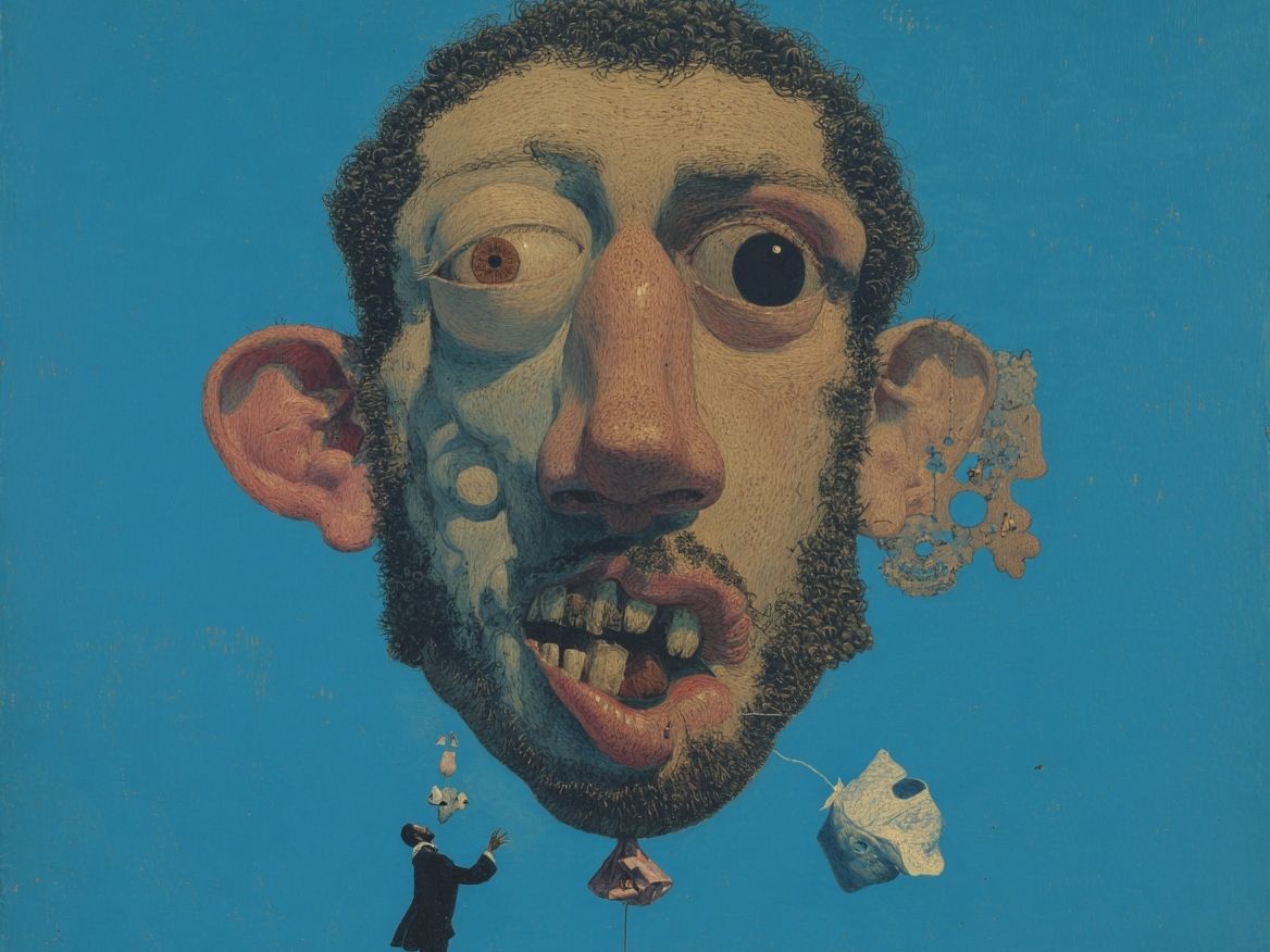 Surreal Face Collage Print. poster — fine-art art