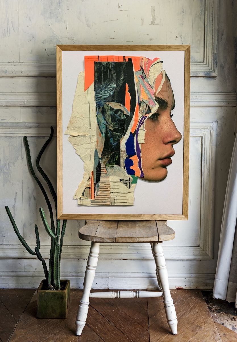 Collage Profile Portrait Print. — room view 1