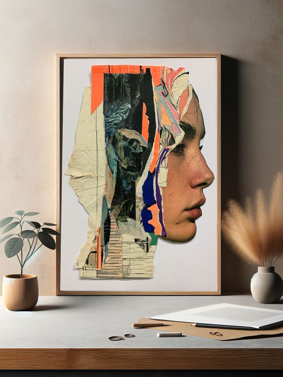 Collage Profile Portrait Print. — room view 2