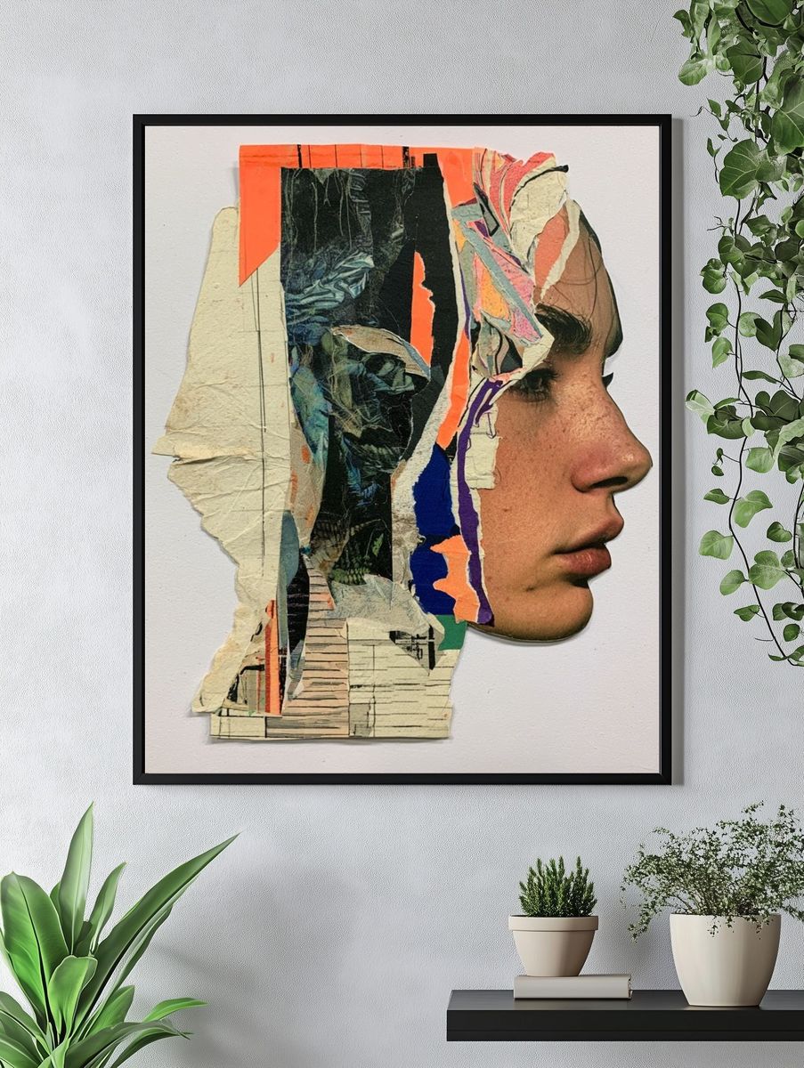 Collage Profile Portrait Print. — room view 4