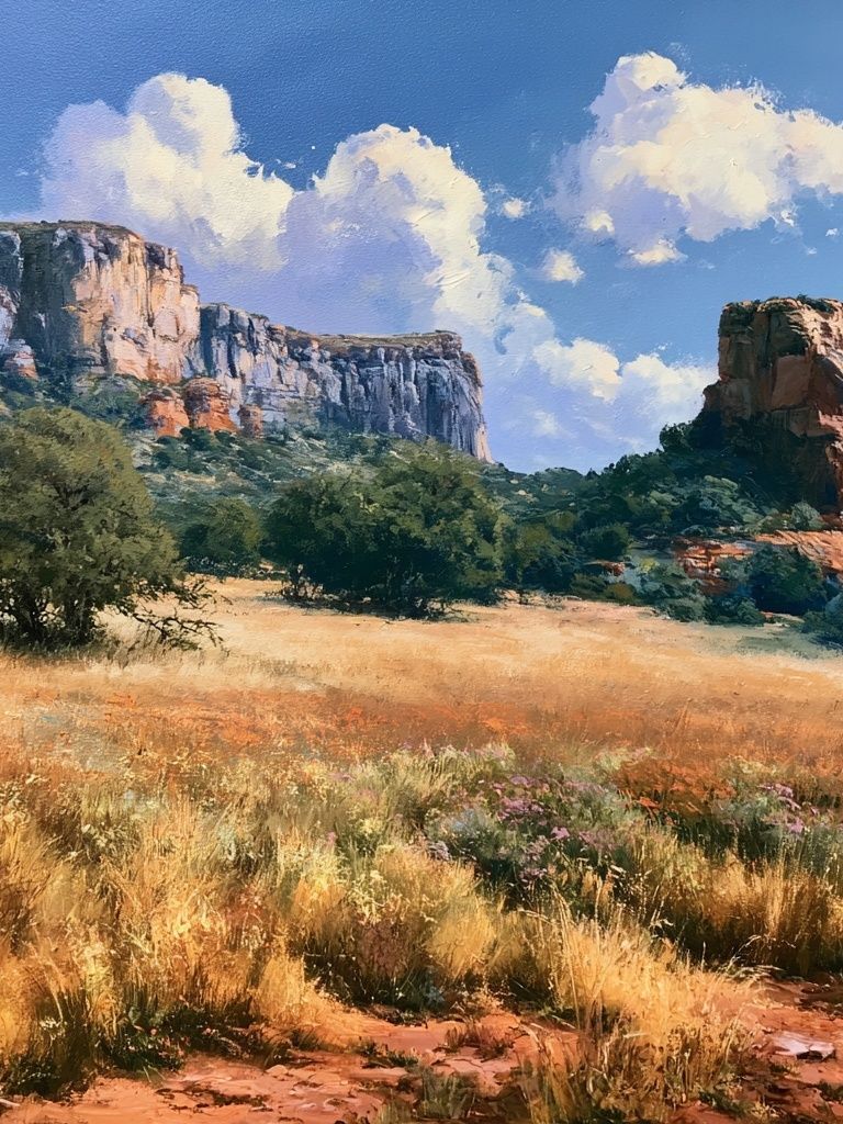 Sunlit Canyon Landscape Print. poster — fine-art art