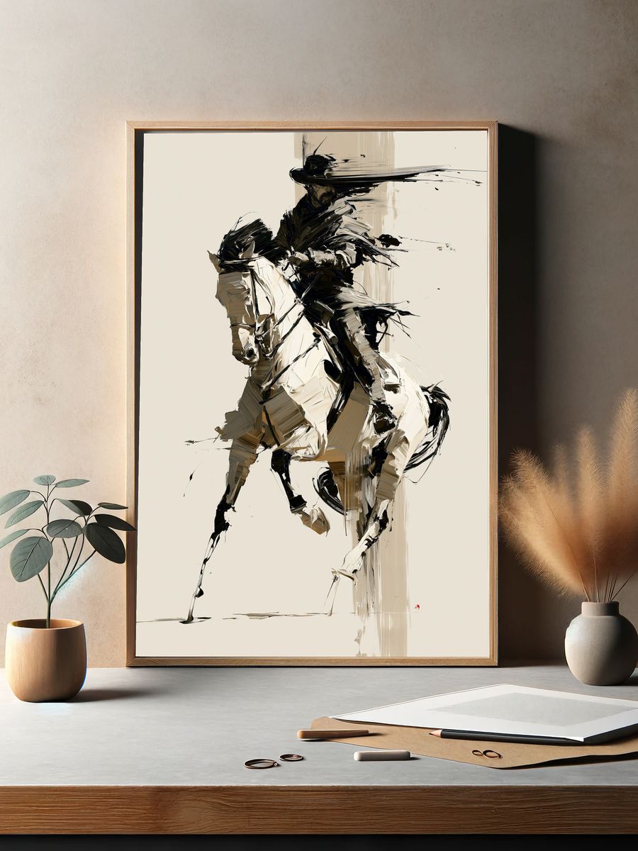 Galloping Horse Abstract Poster. — room view 2