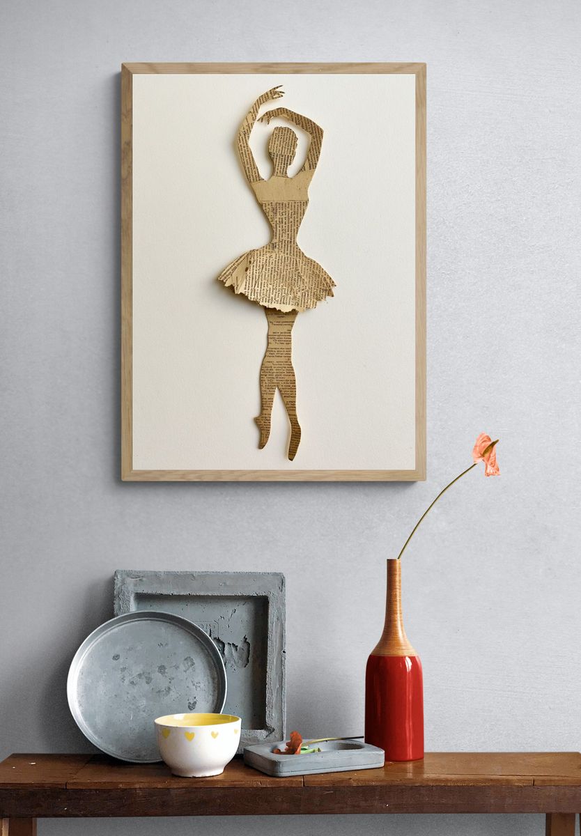 Paper Ballerina Collage Print. — room view 3