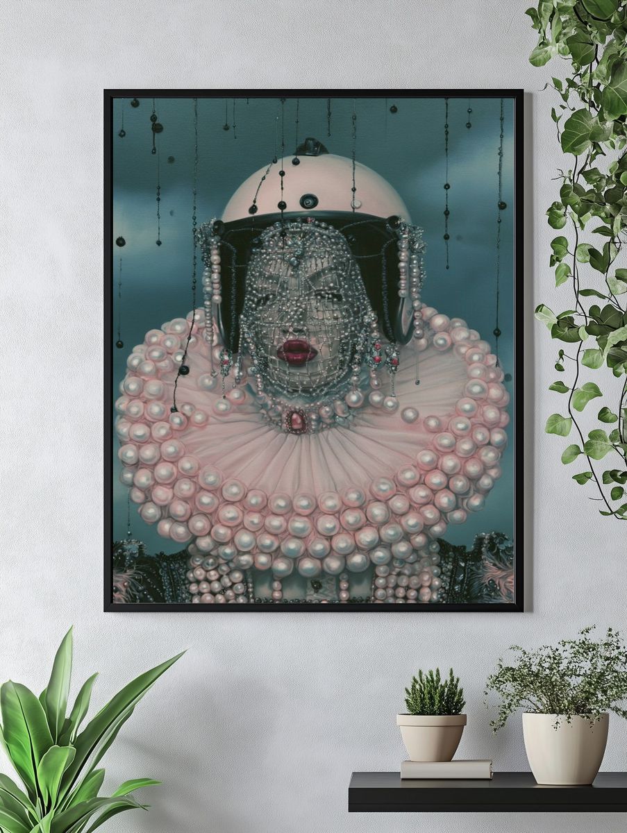 Pearl Portrait Surrealism Print. — room view 4