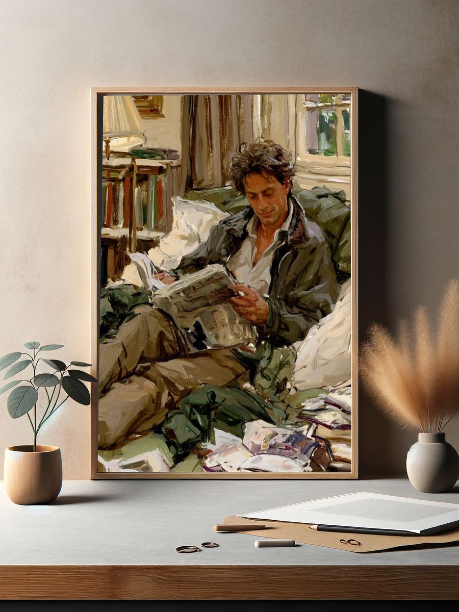 Reading Man in Armchair Poster. — room view 2