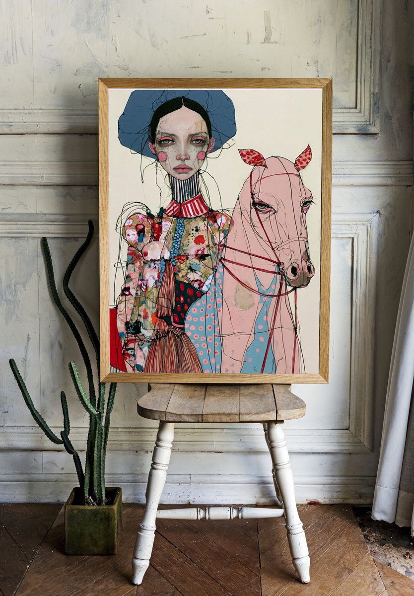 Surreal Fashion Portrait Poster. room preview