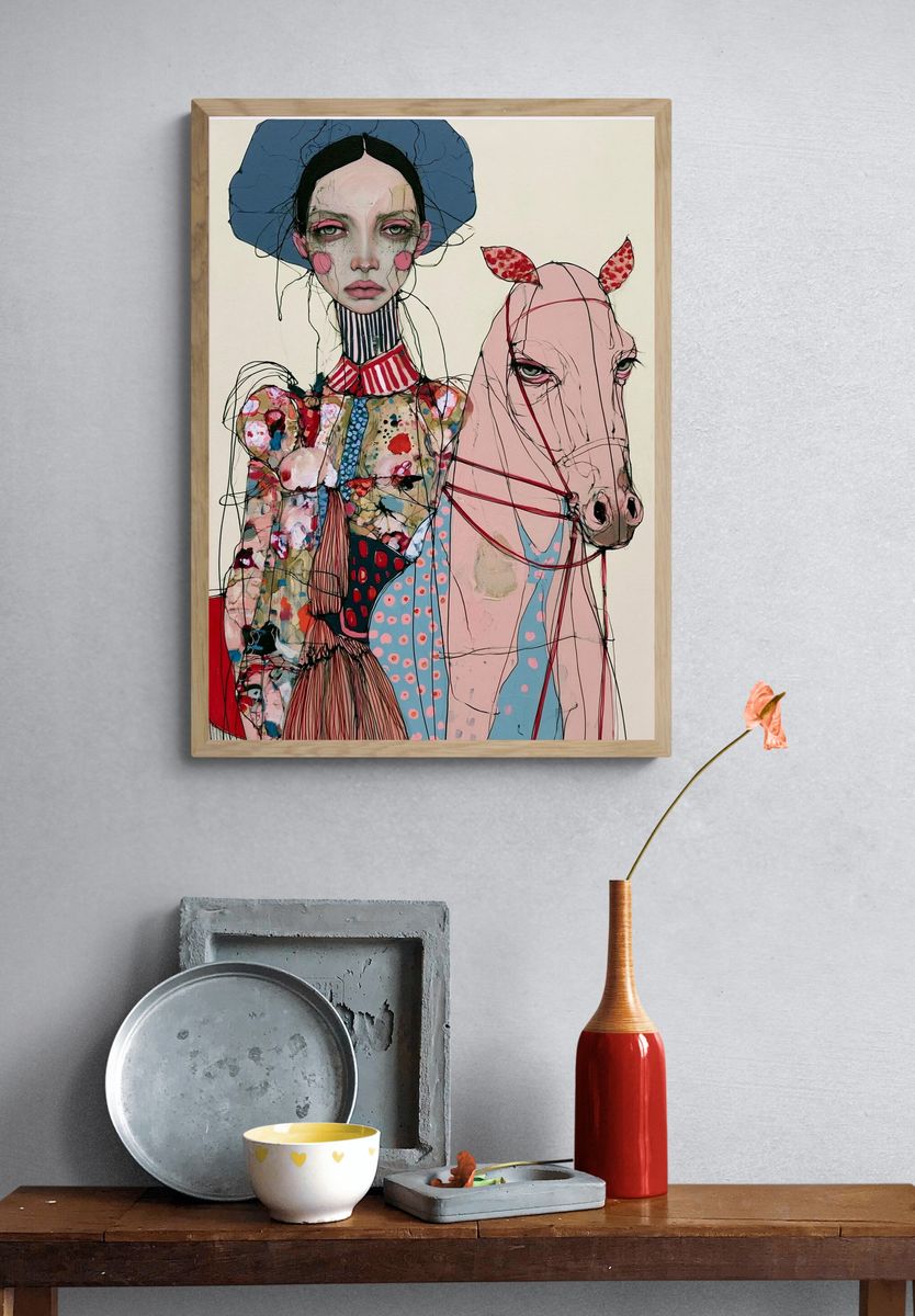 Surreal Fashion Portrait Poster. — room view 3