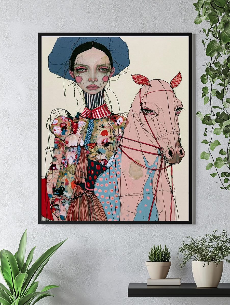 Surreal Fashion Portrait Poster. — room view 4