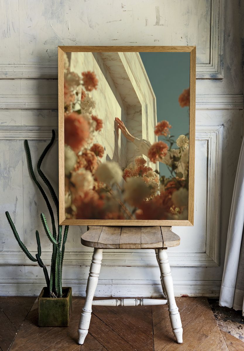 Floral Marble Hand Study Poster. — room view 1