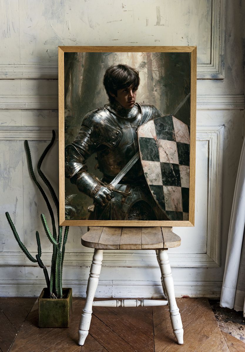 Young Knight in Forest Fine-Art Print. — room view 1