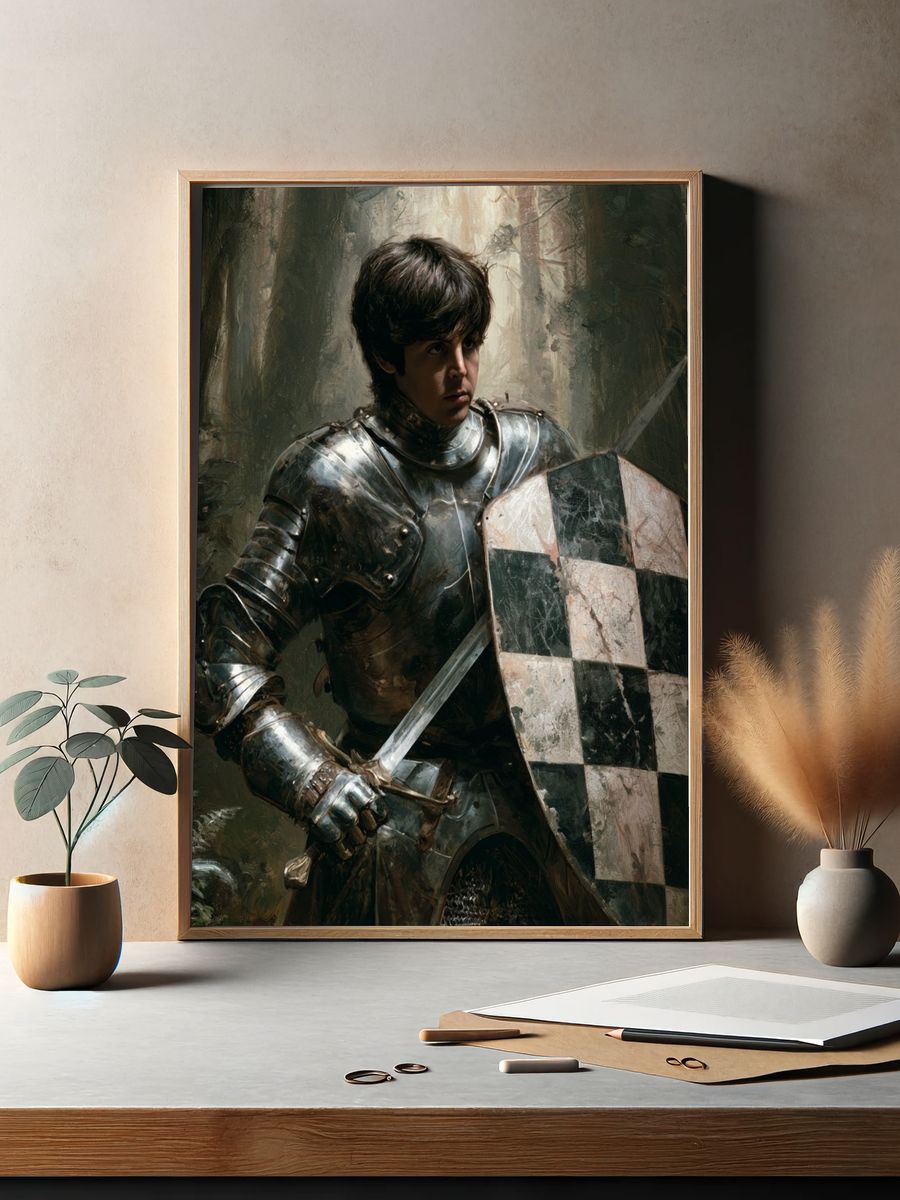 Young Knight in Forest Fine-Art Print. — room view 2