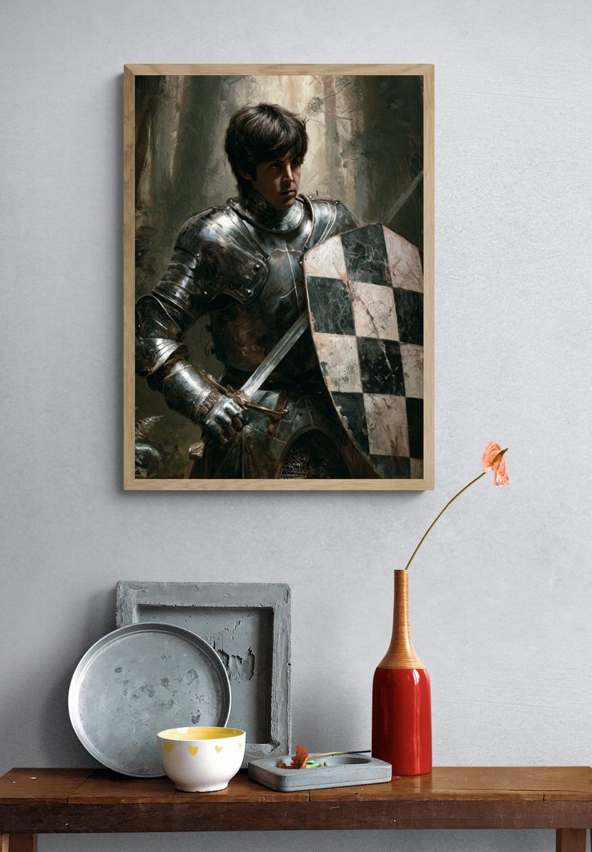 Young Knight in Forest Fine-Art Print. — room view 3