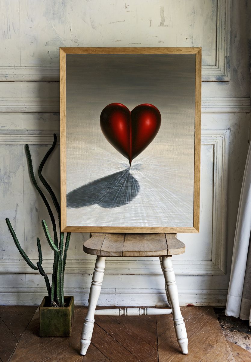 Red Heart Surrealism Print. — room view 1
