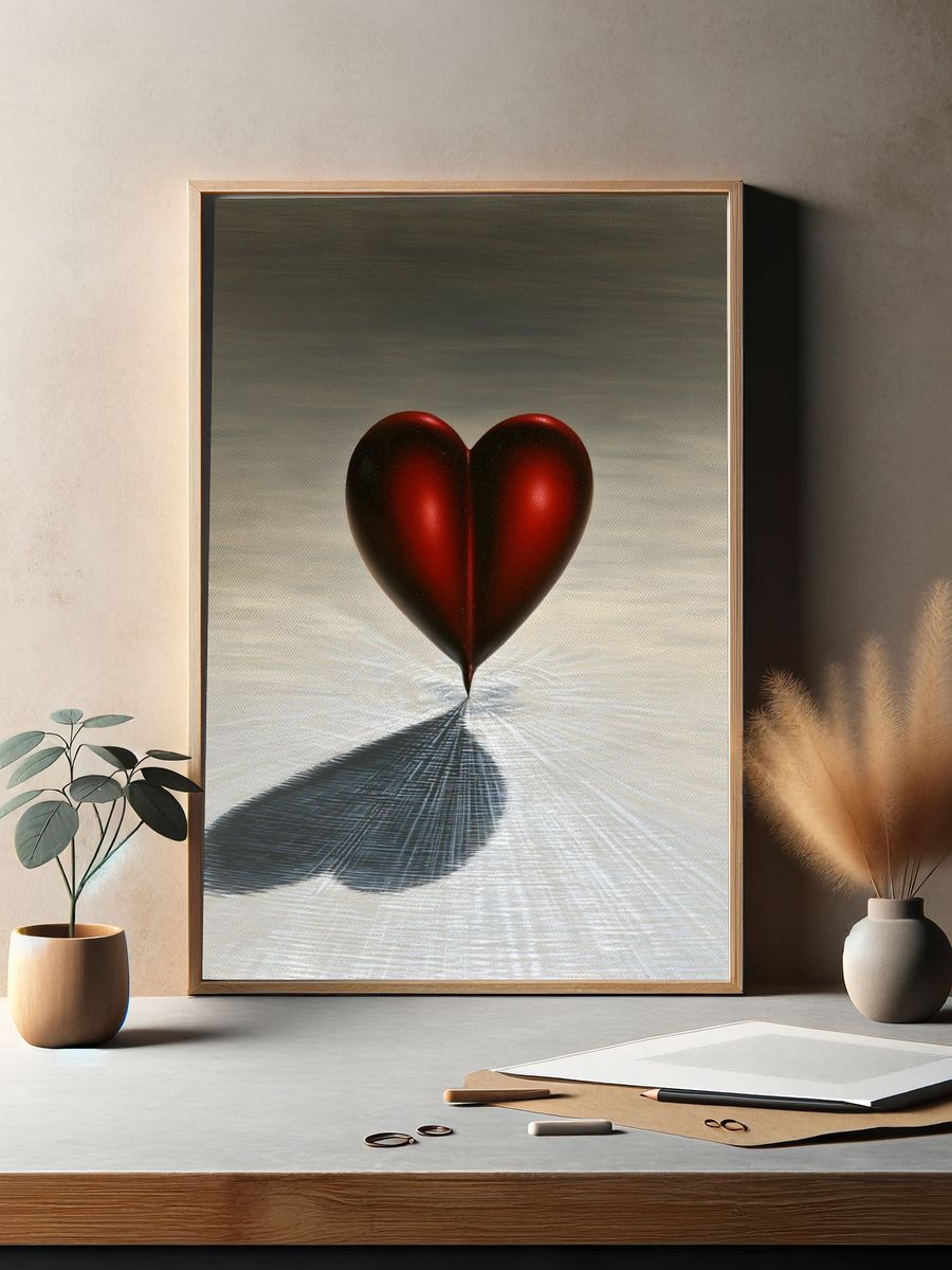 Red Heart Surrealism Print. — room view 2
