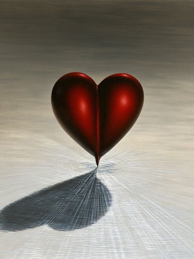 Red Heart Surrealism Print. poster