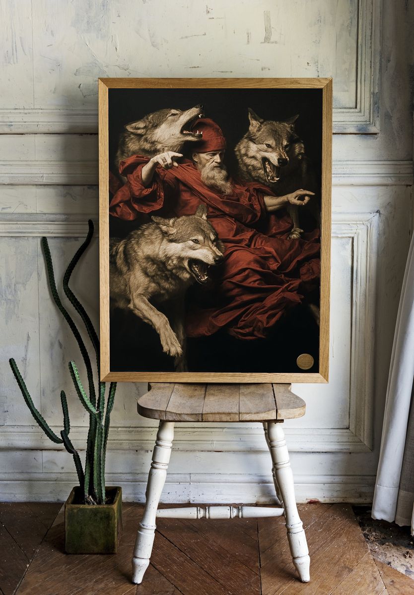 Wolf Pack Renaissance Print. room preview