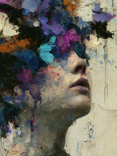 Abstract Woman Portrait Print.