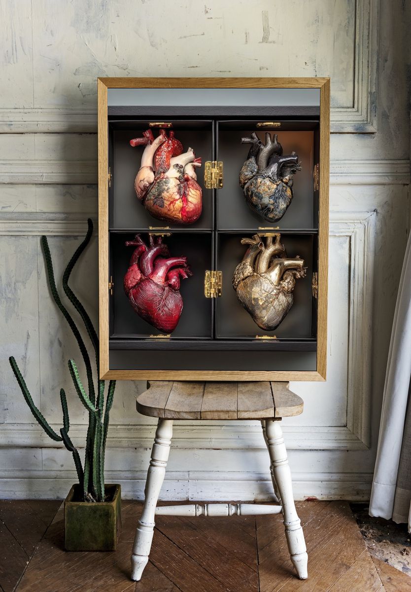 Anatomical Hearts Contemporary Print. room preview