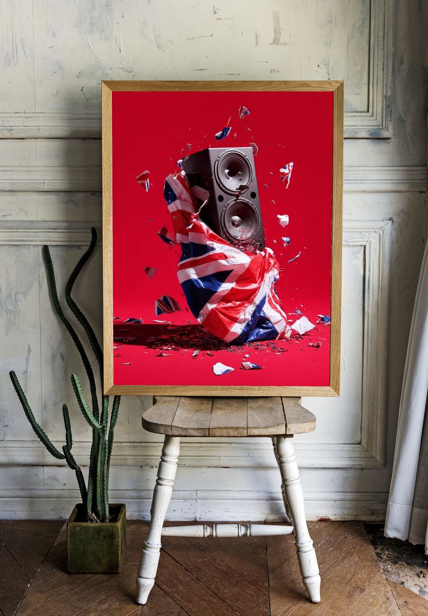 Union Jack Speaker Pop Art Poster room preview