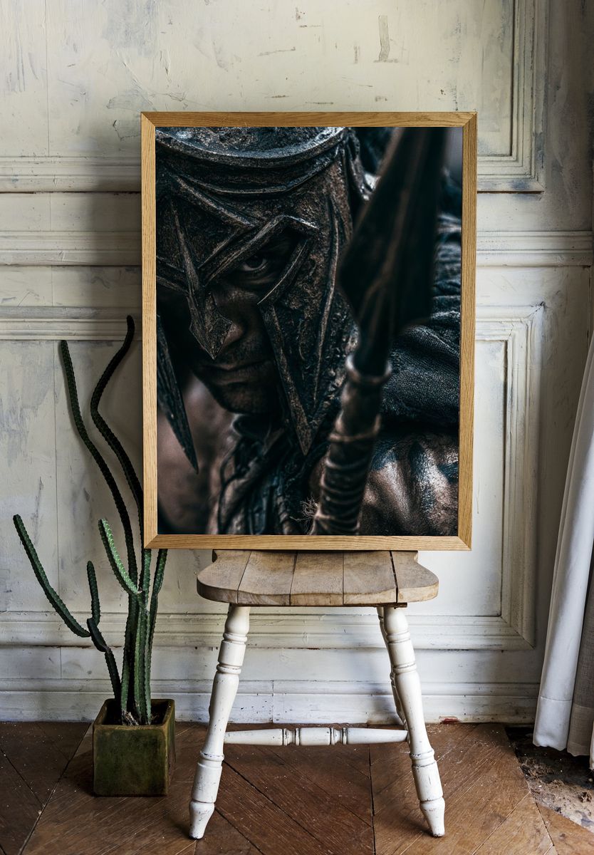 Spartan Warrior Portrait Print. — room view 1